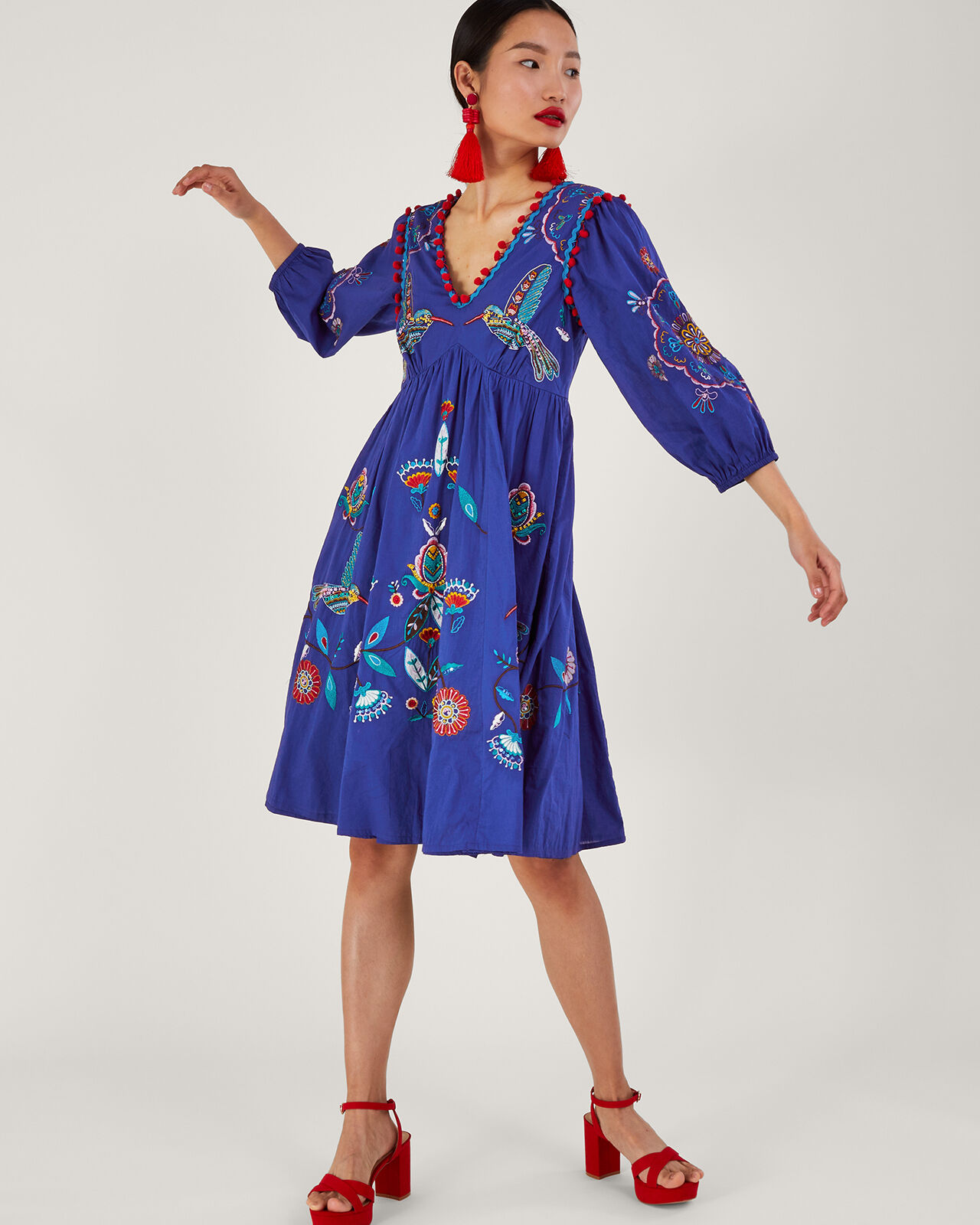 Monsoon navy floral dress hotsell