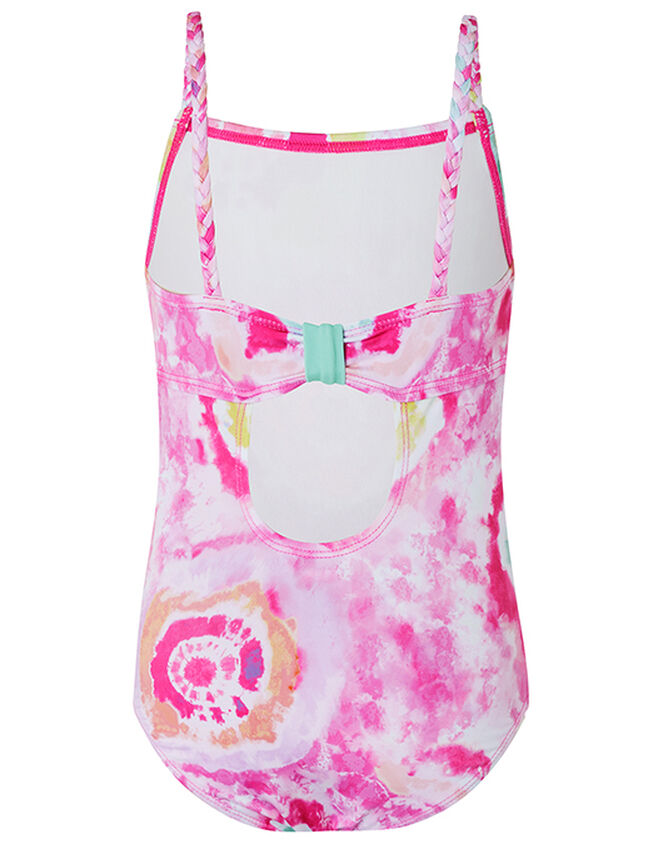 Tammy Tie Dye Swimsuit with Recycled Fabric, Pink (PINK), large