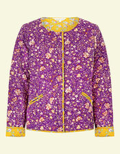 East Lana Print Quilted Jacket, Purple (PURPLE), large