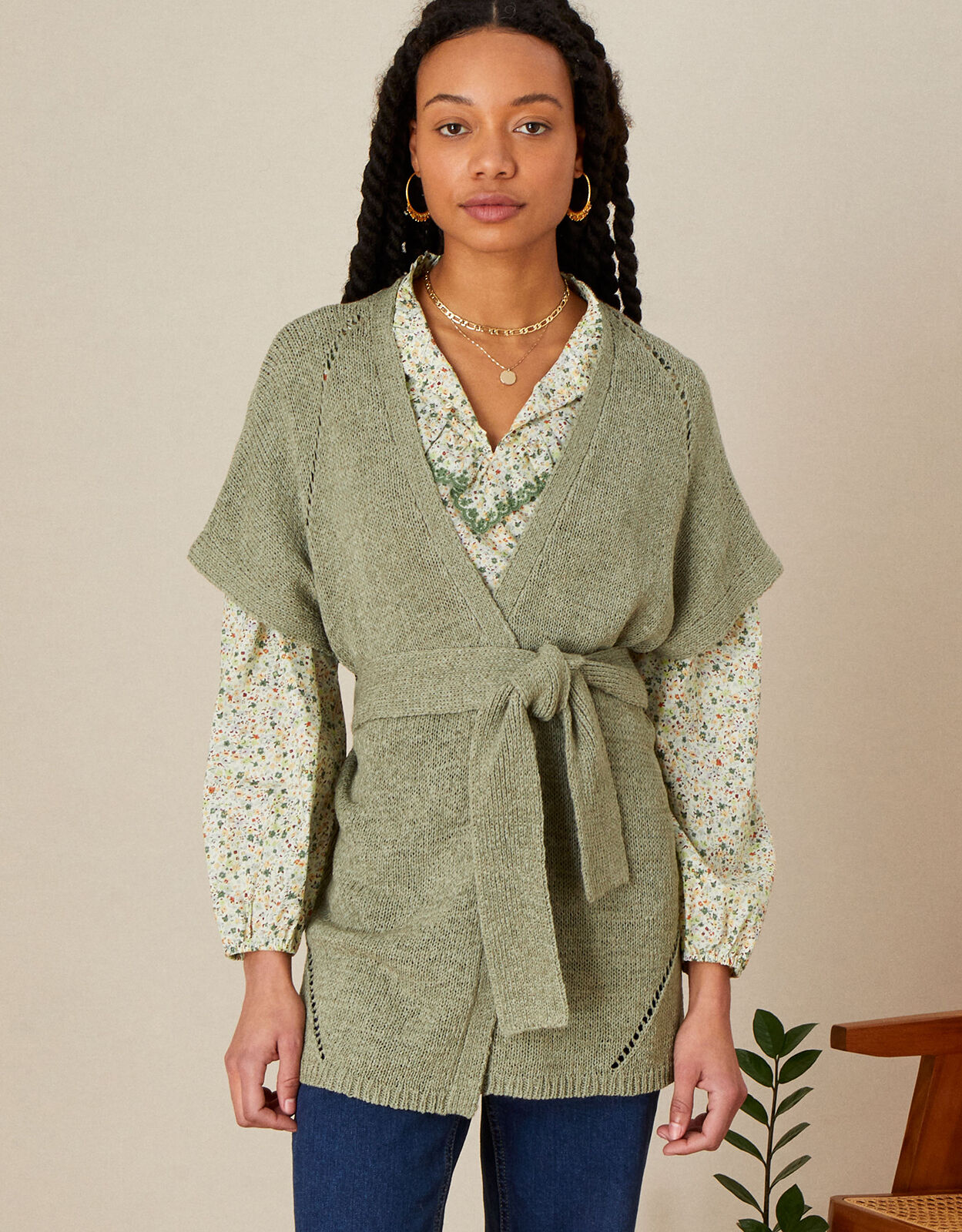 Belted short new arrivals cardigan