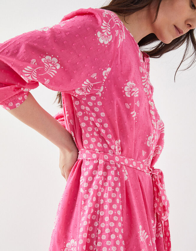 East Amber Floral Print Midi Dress, Pink (PINK), large