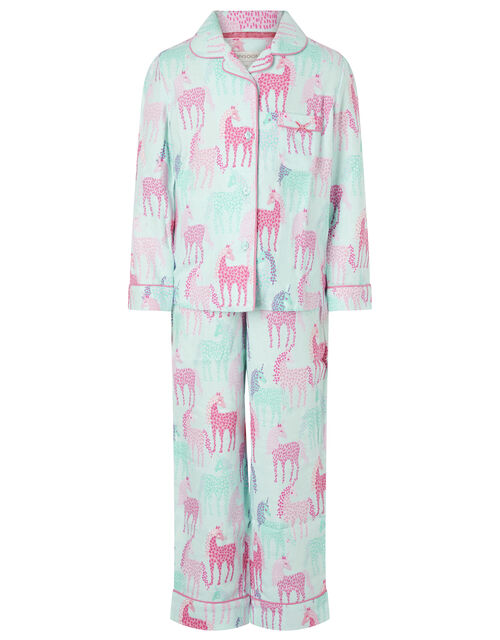 Unicorn Flannel Pyjama Set in Organic Cotton Pink | Girls ...