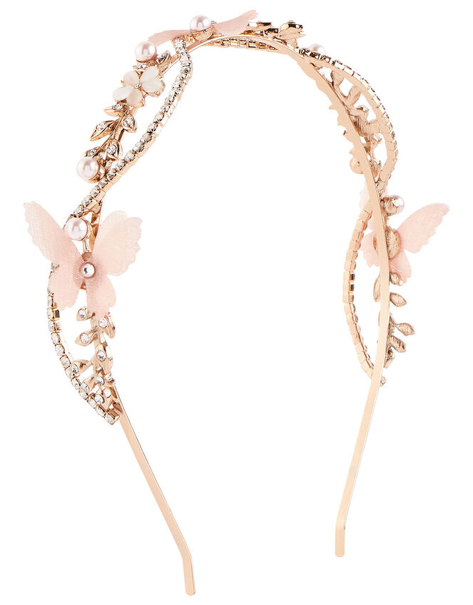 Diamante Butterfly Twist Headband, , large
