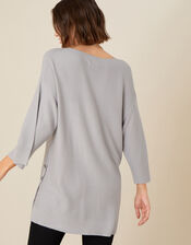 Olips Button Side Stitchy Jumper, Grey (GREY MARL), large