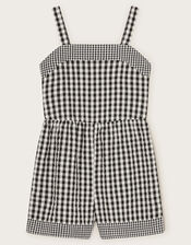 Gingham Playsuit , Black (BLACK), large