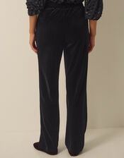 Mila Velvet Straight Leg Trousers, Black (BLACK), large