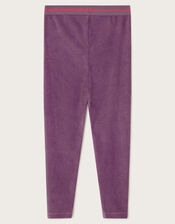 Rib Velour Leggings, Purple (LILAC), large