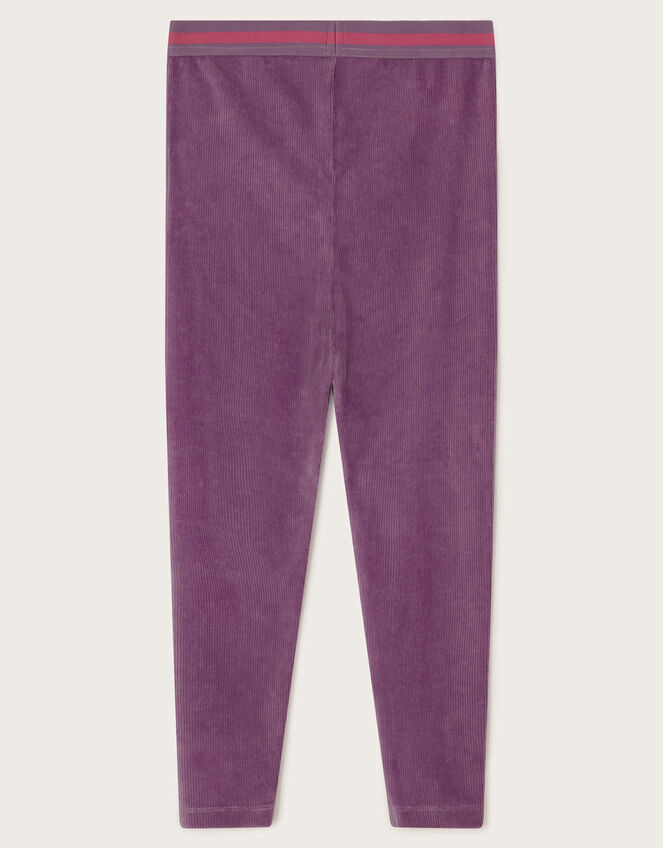Rib Velour Leggings, Purple (LILAC), large