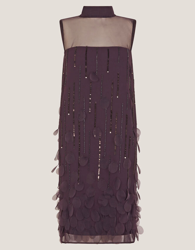 Cassidy Sleeveless Appliqu&eacute; Mini Dress, Purple (PURPLE), large