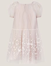 Astrid Appliqu&eacute; Butterfly Swing Dress, White (WARM IVORY), large