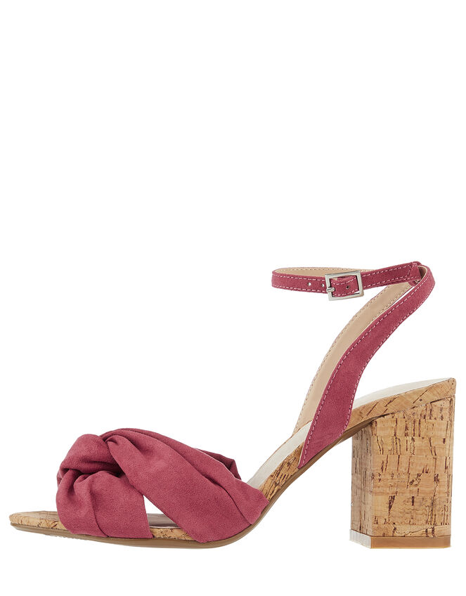 Tandy Twist Heeled Sandals, Red (BERRY), large