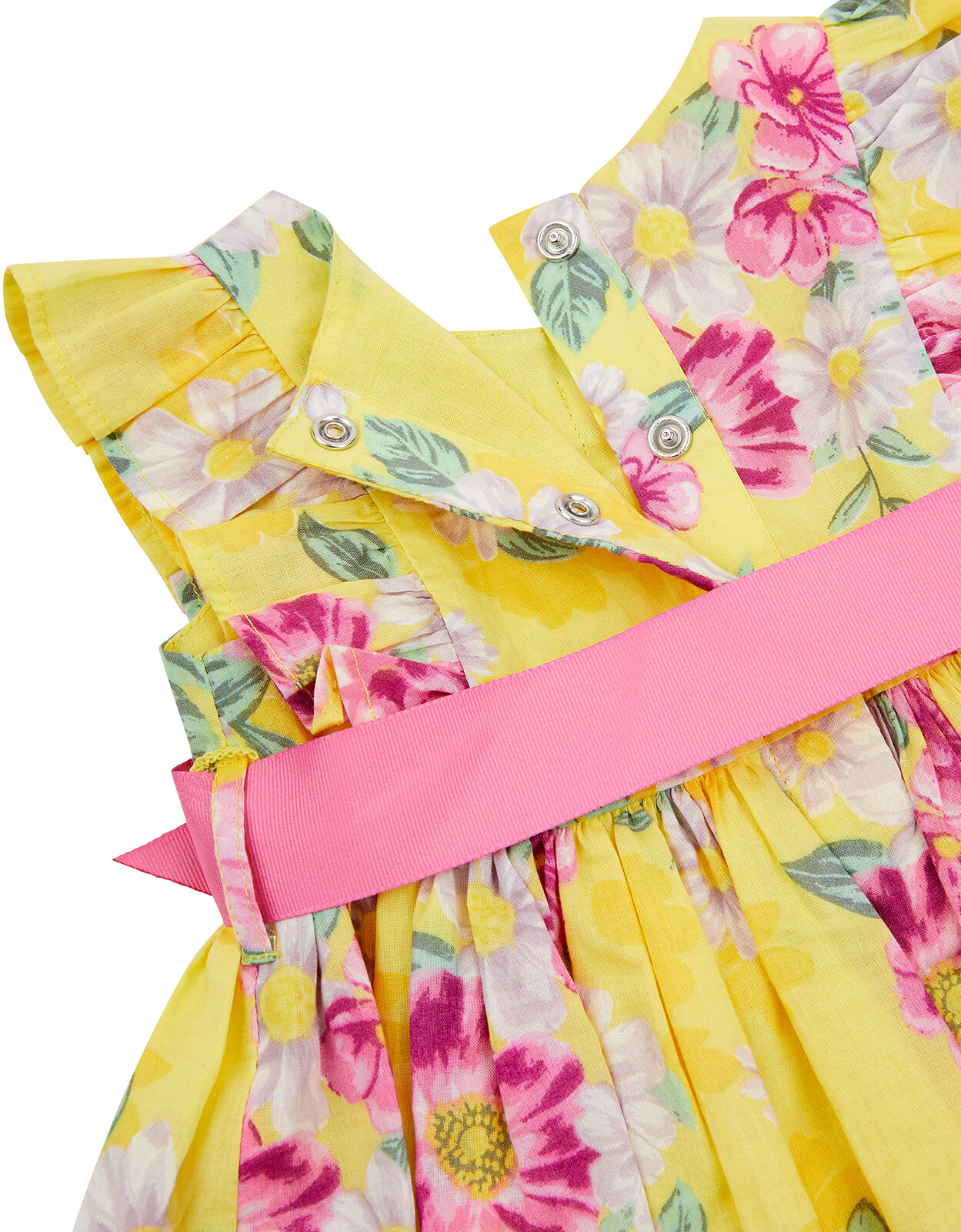 Newborn Baby Floral Dress Set Yellow