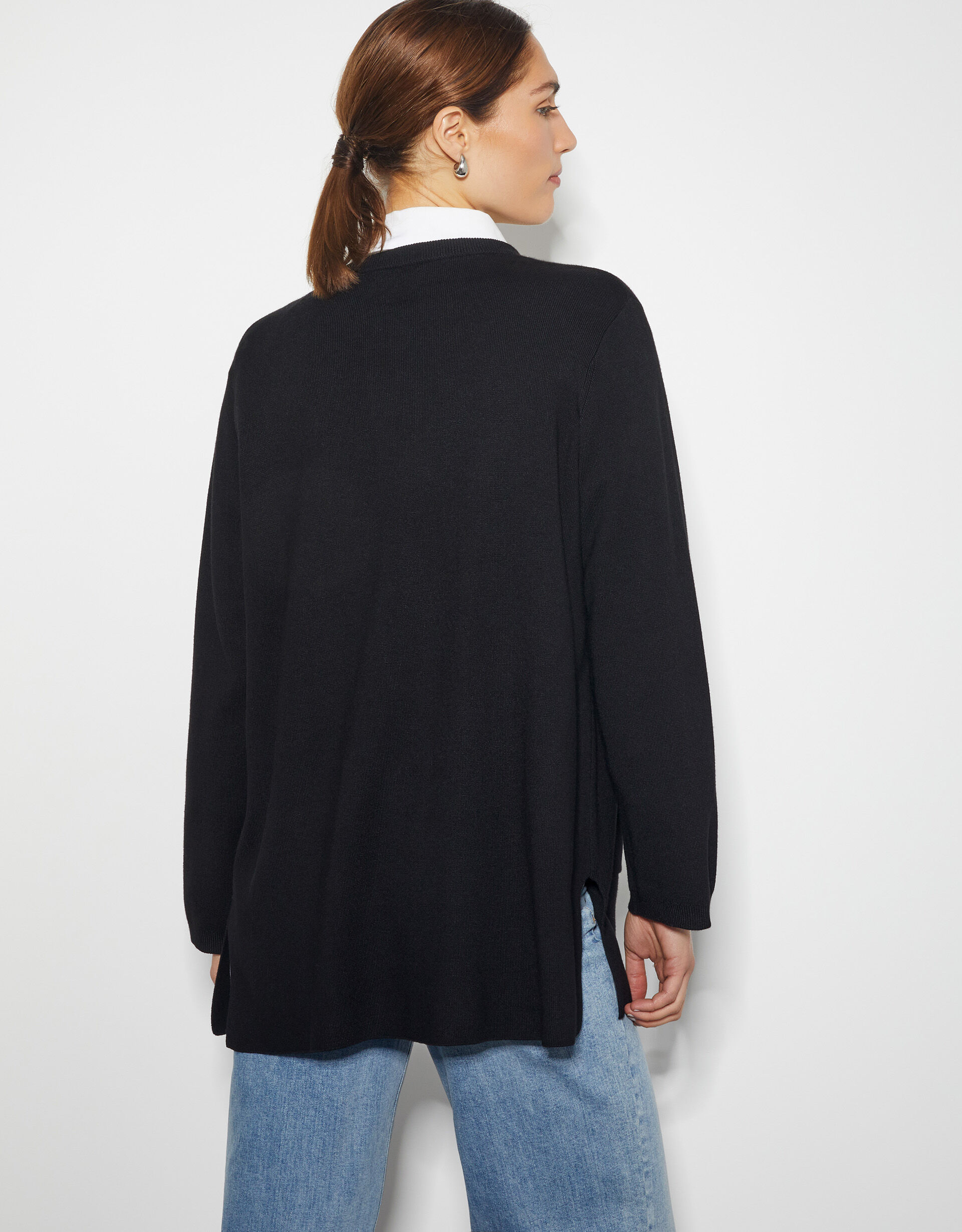 Penny Open Front Pocket Cardigan Black