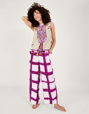 Tassel Waist Tie Dye Trousers, Pink (PINK), large