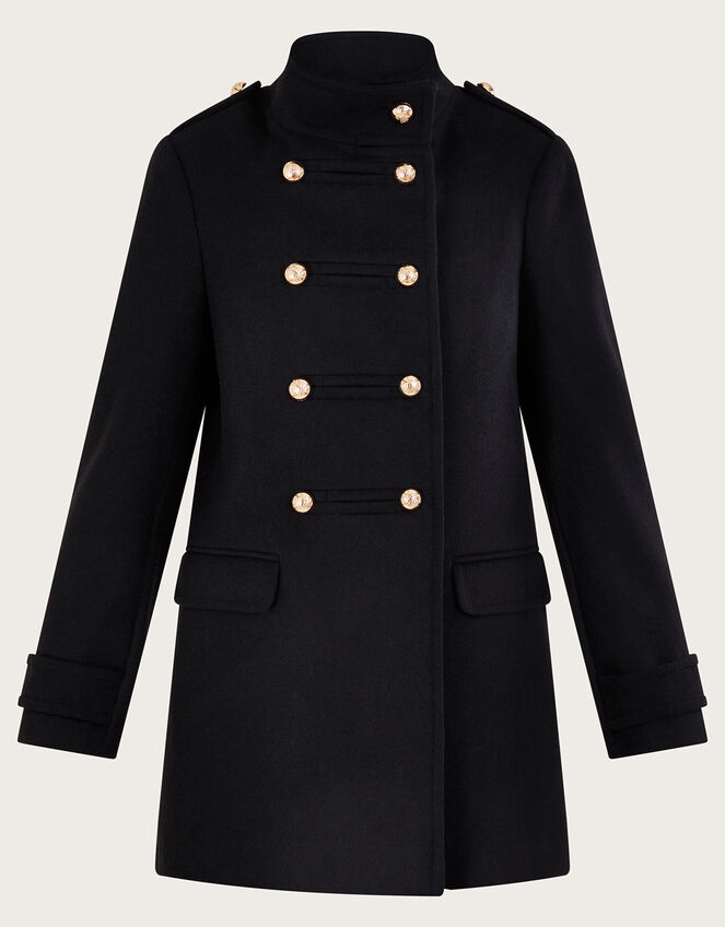 Phoebe Double Breasted Pea Coat Black | Women's Coats | Monsoon UK.