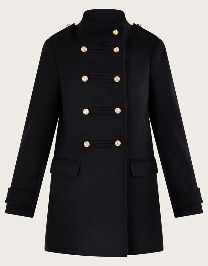 Phoebe Double Breasted Pea Coat Black