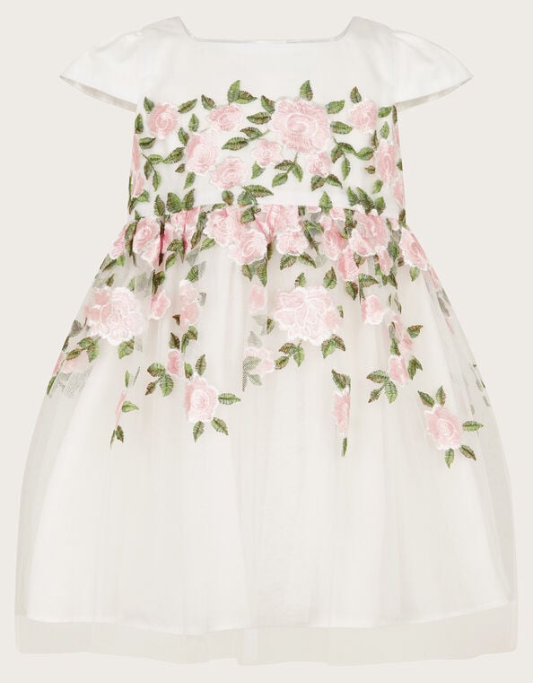 Baby Cassie Embroidered Dress, Ivory (IVORY), large