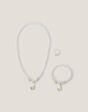 Pearly Butterfly Bridesmaid Jewellery Set, , large
