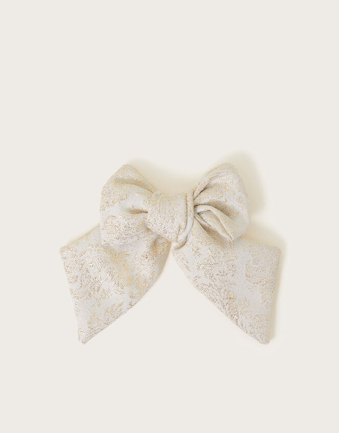 Jacquard Bow Hair Clip, , large