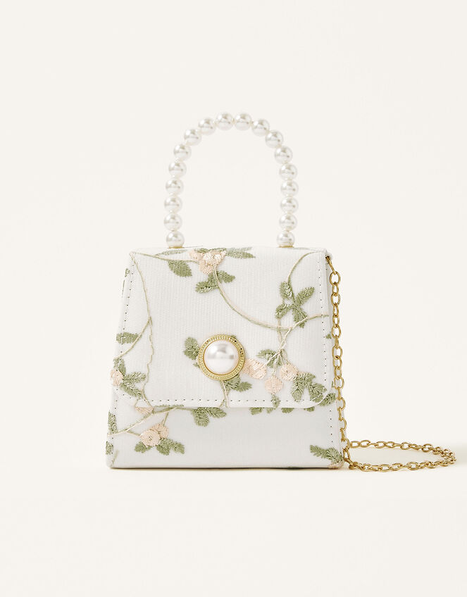 Belle Embellished Pearl Handle Bag, , large