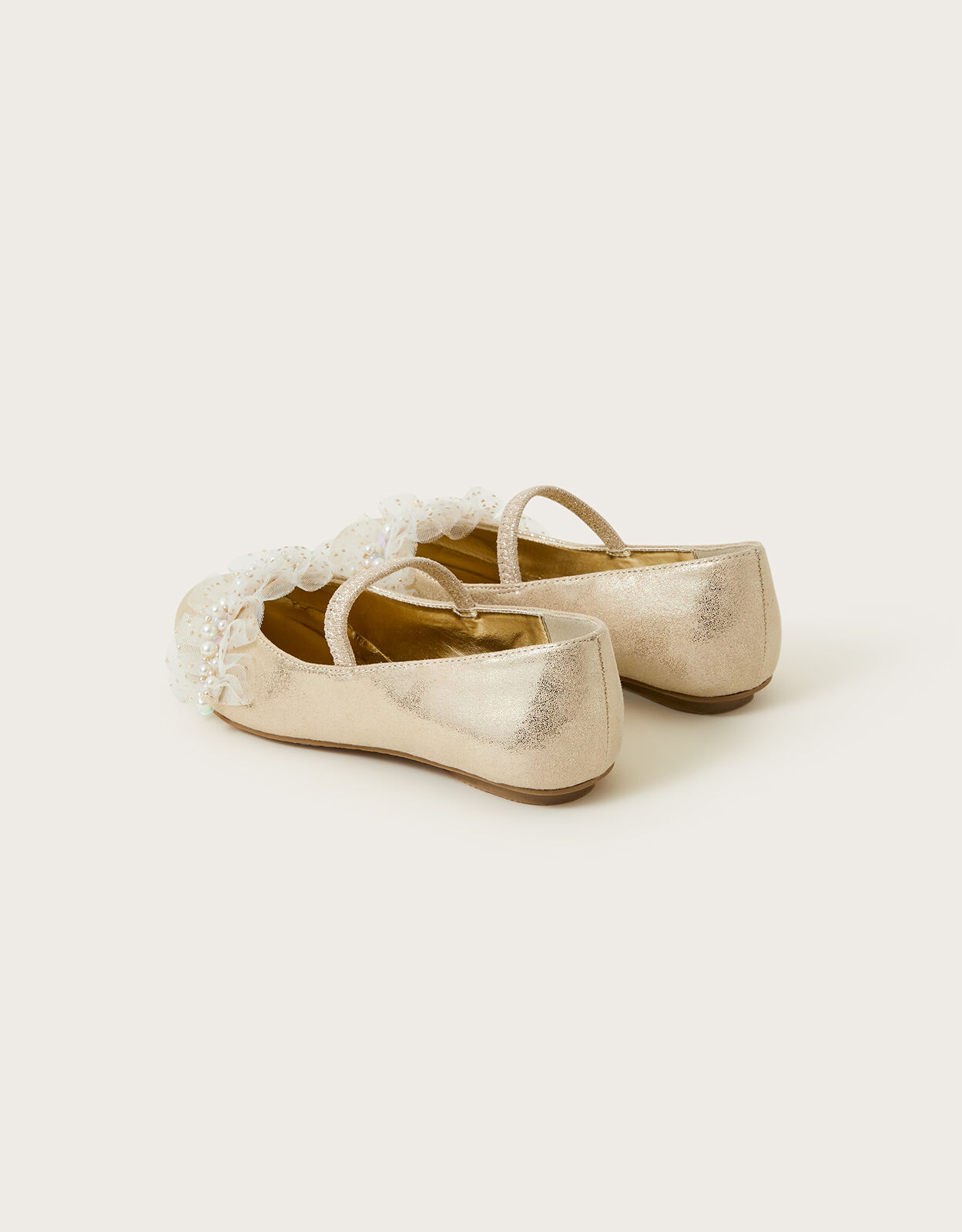 Land of Wonder Beaded Ballet Flats Gold