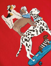 Dog Skateboard T-Shirt, Red (RED), large