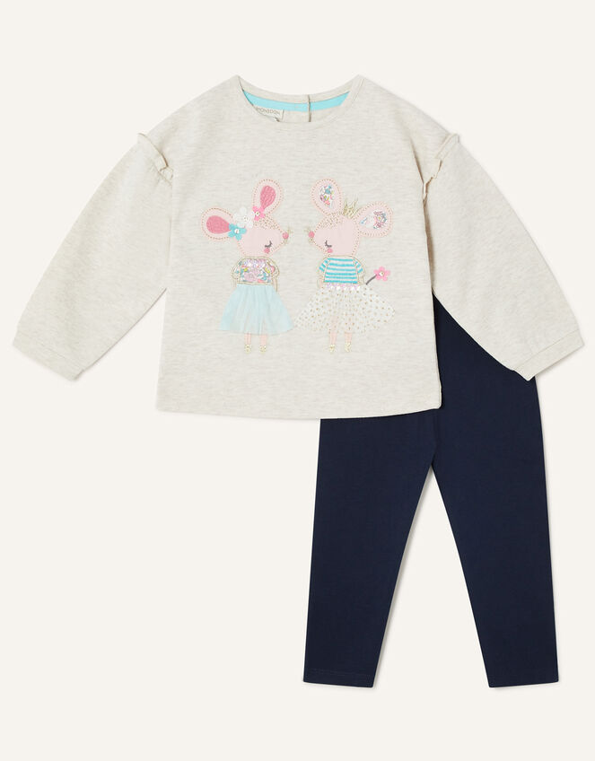 Baby Dancing Mouse Top and Legging Set, Blue (AQUA), large