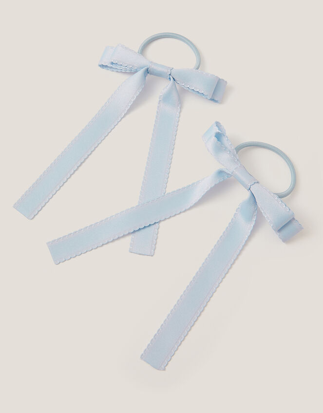 2-Pack Ribbon Bow School Hair Bands, Blue (PALE BLUE), large