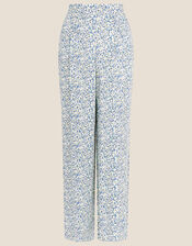 Daenerys Ditsy Print Trousers in LENZING™ ECOVERO™ , Blue (BLUE), large