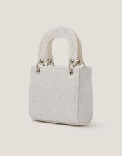 Embellished Floral Lacey Tote Bag , , large