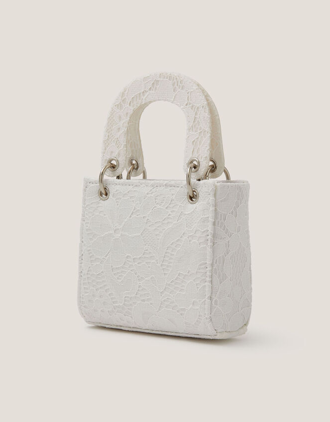 Embellished Floral Lacey Tote Bag , , large