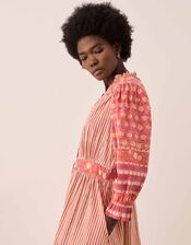 East Devyn Woodblock Print Midi Dress, Pink (PINK), large