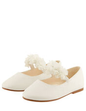 Baby Cynthia Corsage Walker Shoes, Ivory (IVORY), large