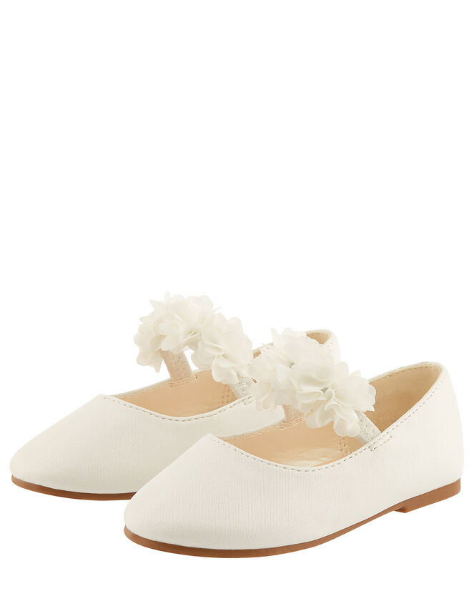 Baby Cynthia Corsage Walker Shoes, Ivory (IVORY), large