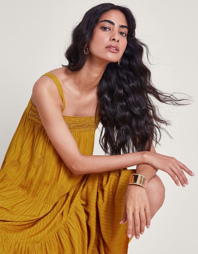 Marlee Tiered Dress, Yellow (MUSTARD), large