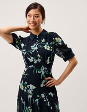 Lilwen Floral Midi Tea Dress, Blue (NAVY), large