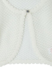 Gracie Shimmer Cropped Cardigan, Ivory (IVORY), large