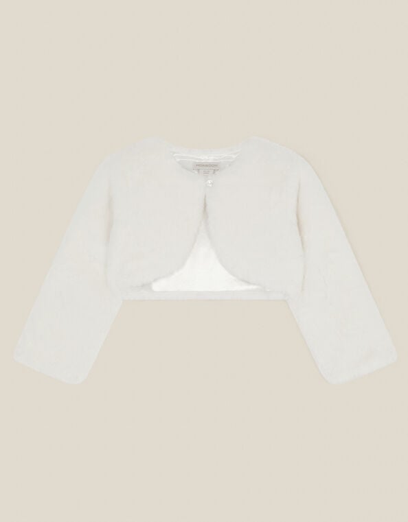 Baby Lara Faux Fur Jacket, Ivory (IVORY), large
