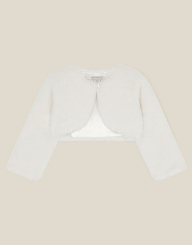 Baby Lara Faux Fur Jacket, Ivory (IVORY), large