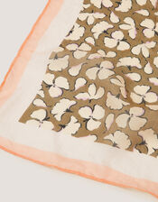Milo Square Floral Silk Scarf, , large