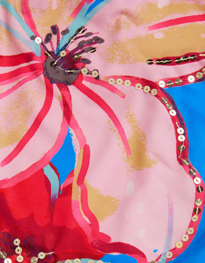 Sequin Flower Swimsuit , Blue (BLUE), large