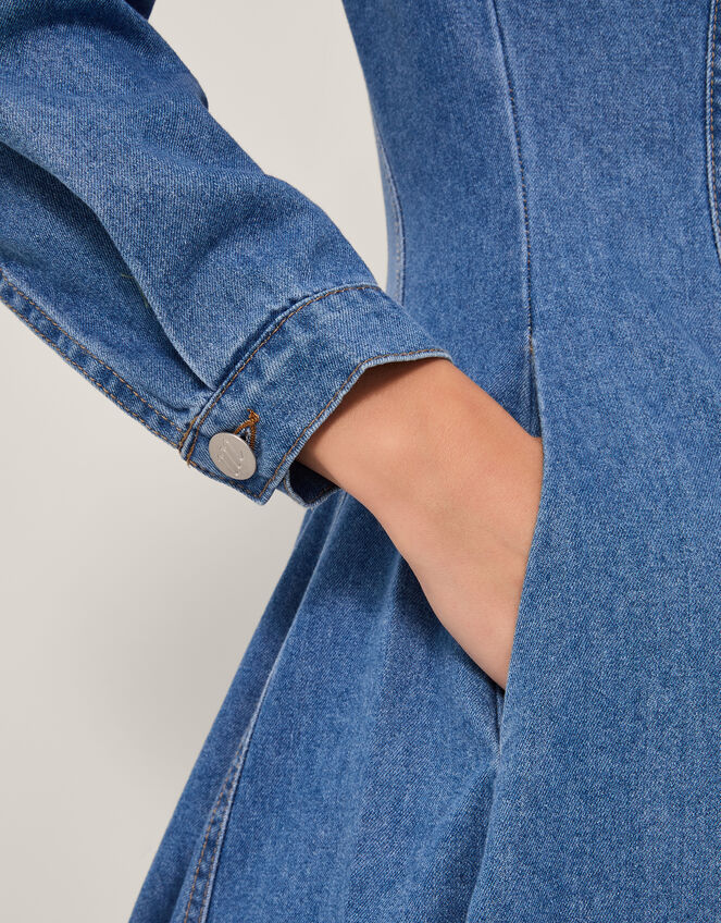 Isadora Denim Midi Dress, MID BLUE, large