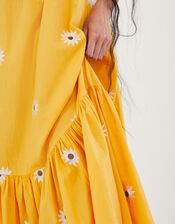 Sunflower Embroidered Halter Midi Dress, Yellow (YELLOW), large