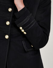 Longline Military Jacket, Black (BLACK), large