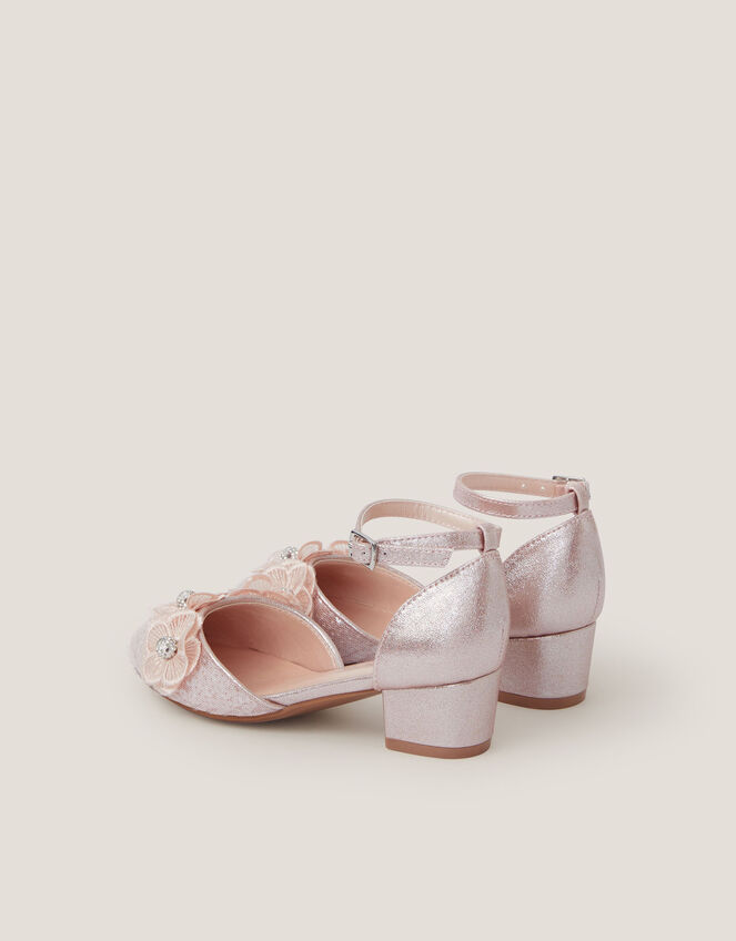 Leila Sequin Flower Two-Part Heels, Pink (PINK), large