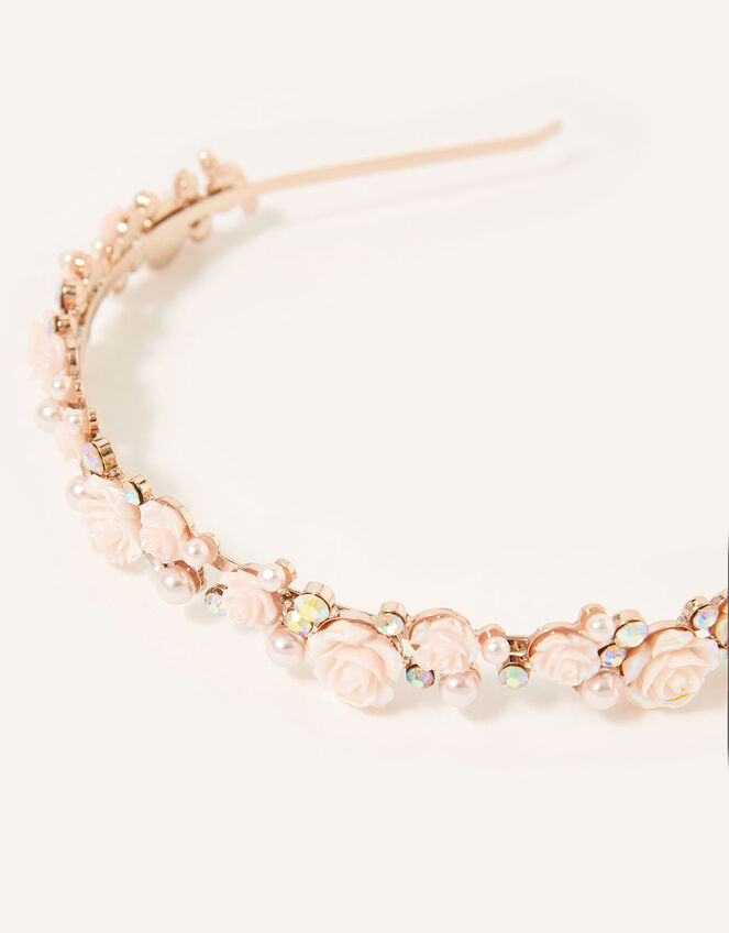 Frosted Pearl Rose Headband , , large