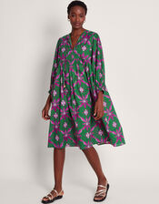 La Galeria Elefante Smock Dress, Green (GREEN), large