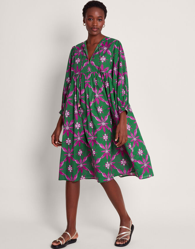 La Galeria Elefante Smock Dress, Green (GREEN), large
