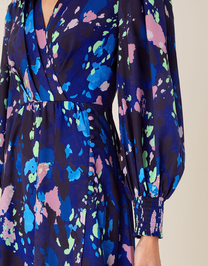 Anita Animal Print Wrap Dress Blue | Evening Dresses | Monsoon UK.