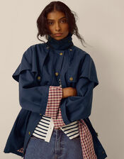 Carly Cape Barn Jacket, Blue (NAVY), large